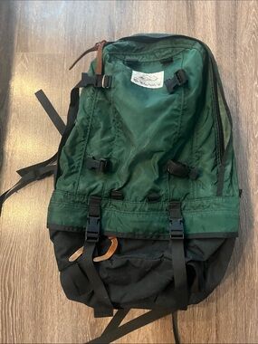 Vintage Gregory Green and Black Outdoor Backpack with Secure Buckles